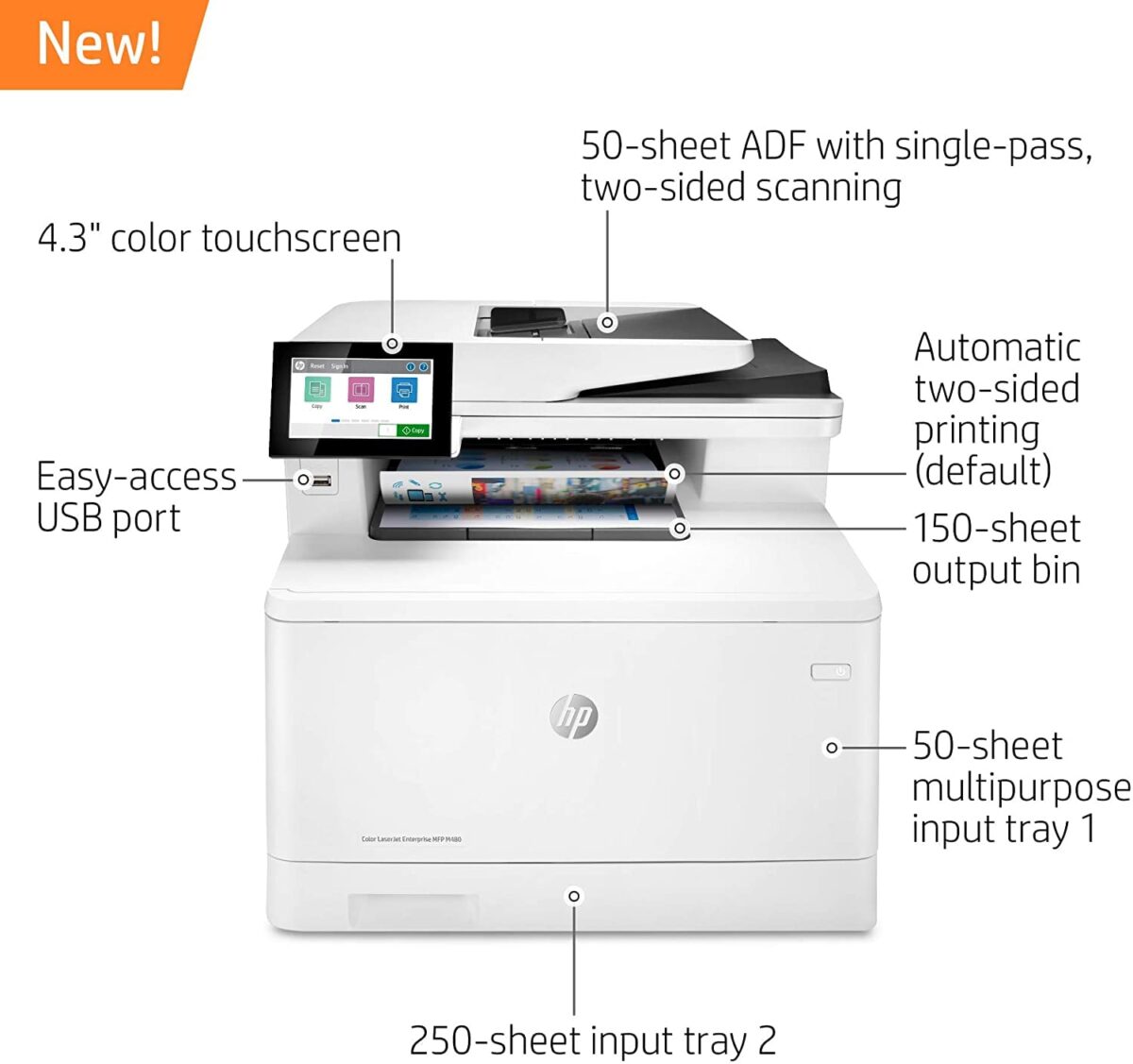 HP Color Laserjet Enterprise M480f Printer 6