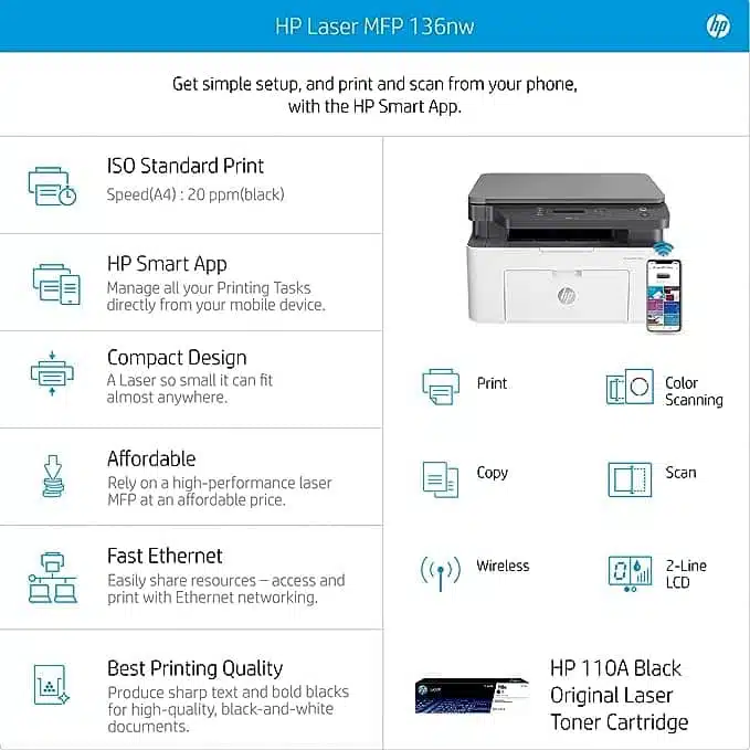 HP Laserjet 136nw WiFi Printer 4