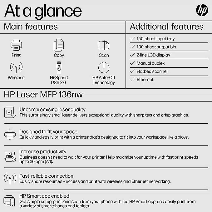 HP Laserjet 136nw WiFi Printer 5